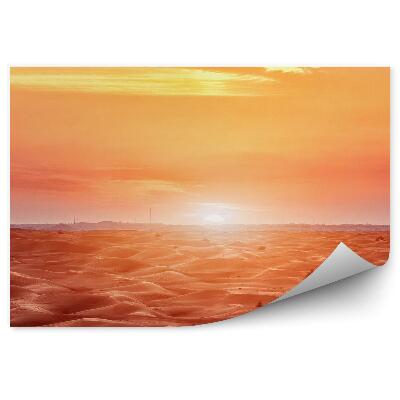 Okleina ścienna Zachód słońca pustynia czerwone niebo