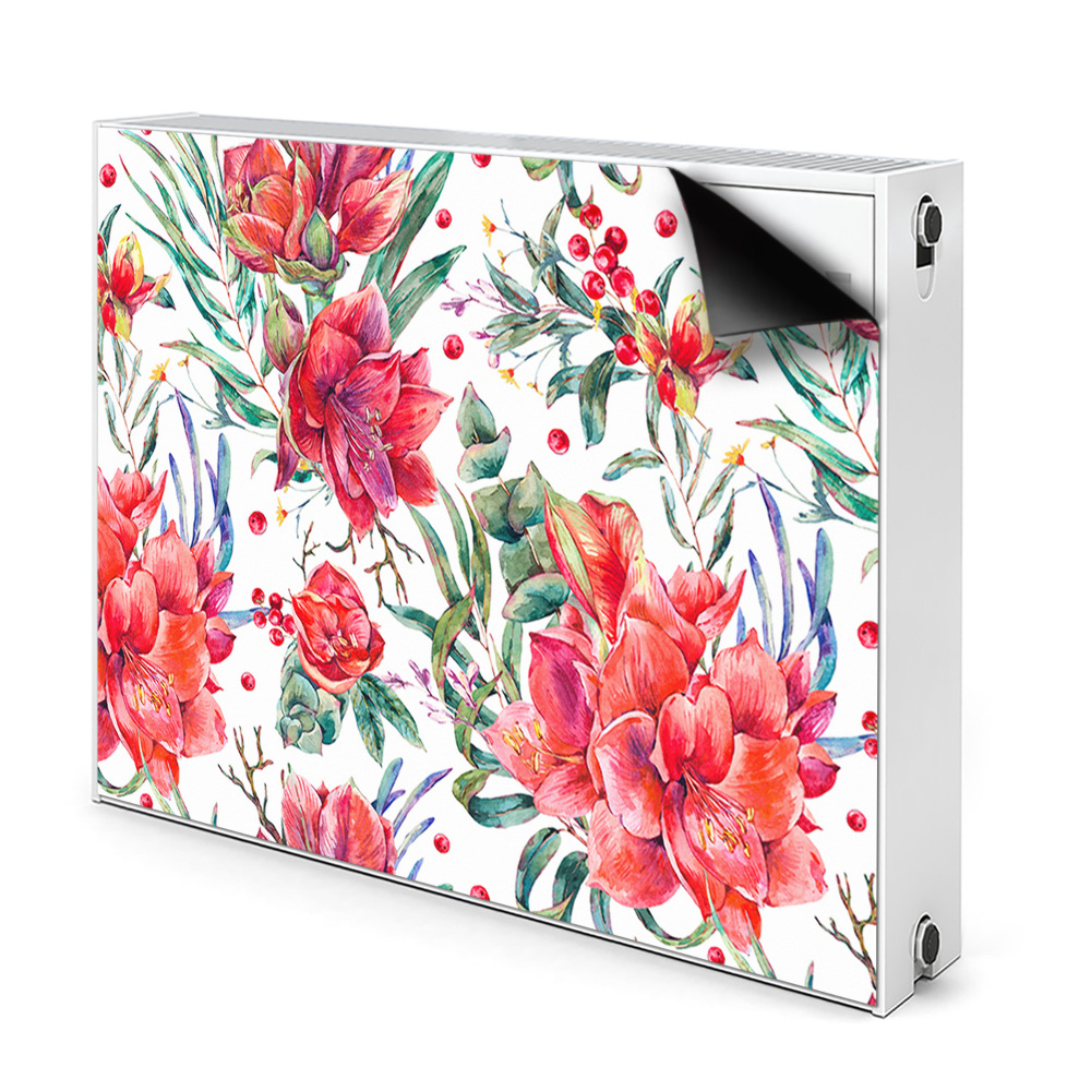 Maskownica grzejnika Czerwone kwiaty