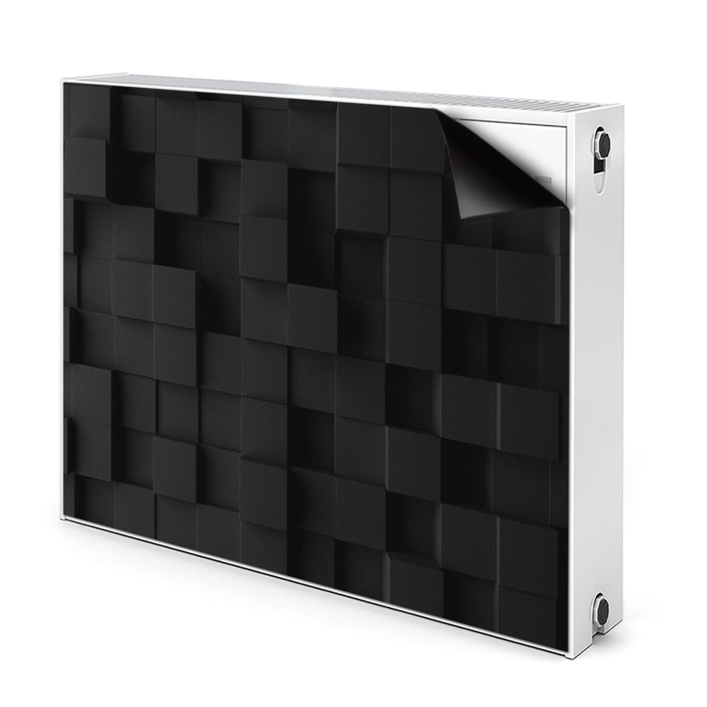 Mata magnesowa na grzejnik Czarne sześciany 3d