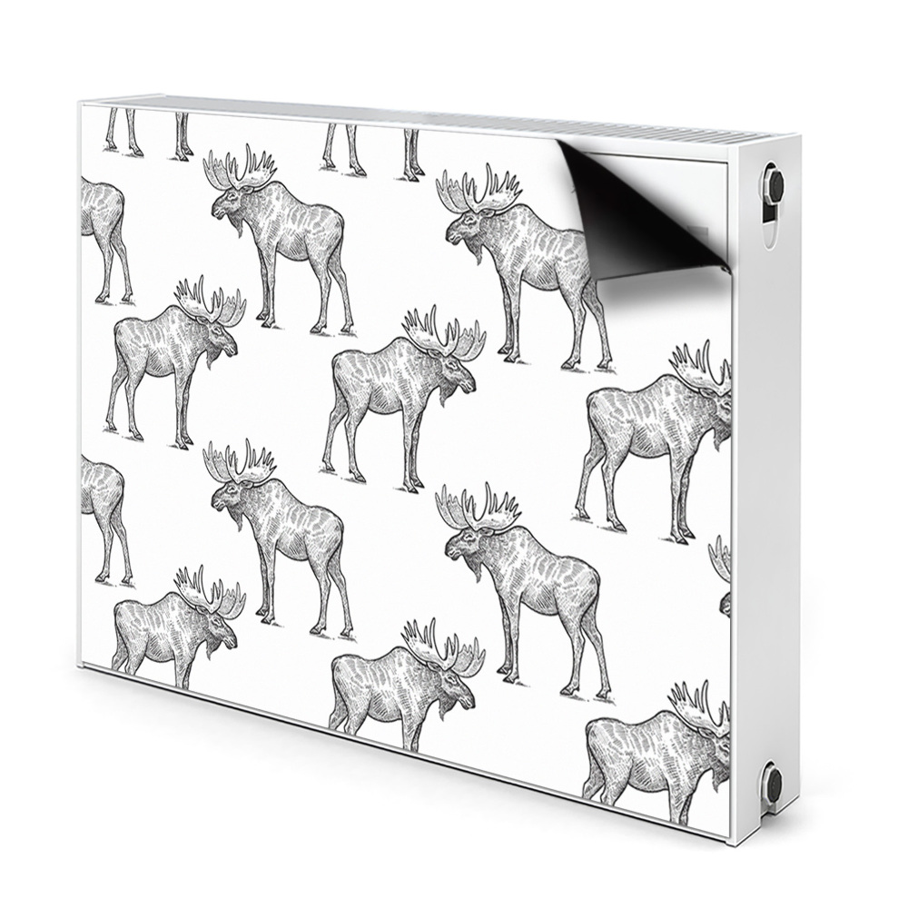 Magnetyczna osłona grzejnika Łosie na zielonym tle