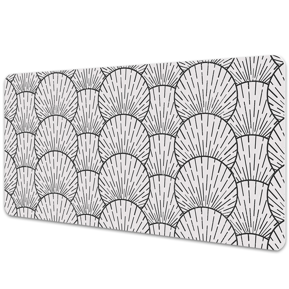 Mata na biurko Muszle morskie czarno-białe