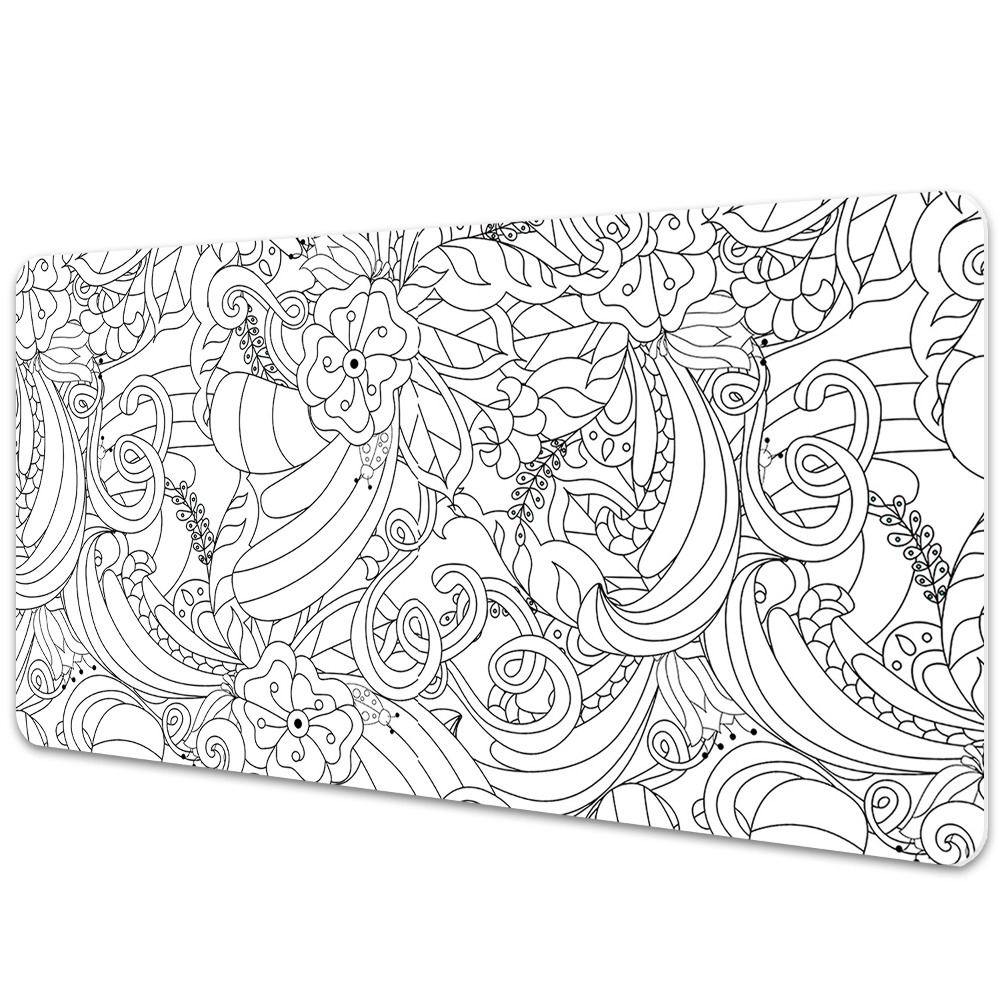 Mata na biurko Kwiaty Doodle