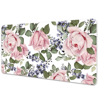 Podkładka na biurko z nadrukiem Róże malowane akwarelą