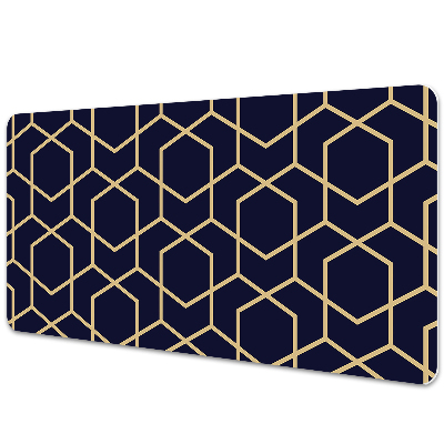 Podkładka na biurko z nadrukiem Ciemne geometryczne kostki