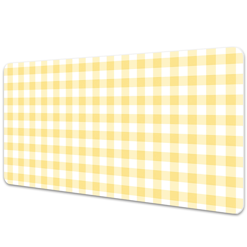Podkładka na biurko z nadrukiem Żółta geometryczna krata