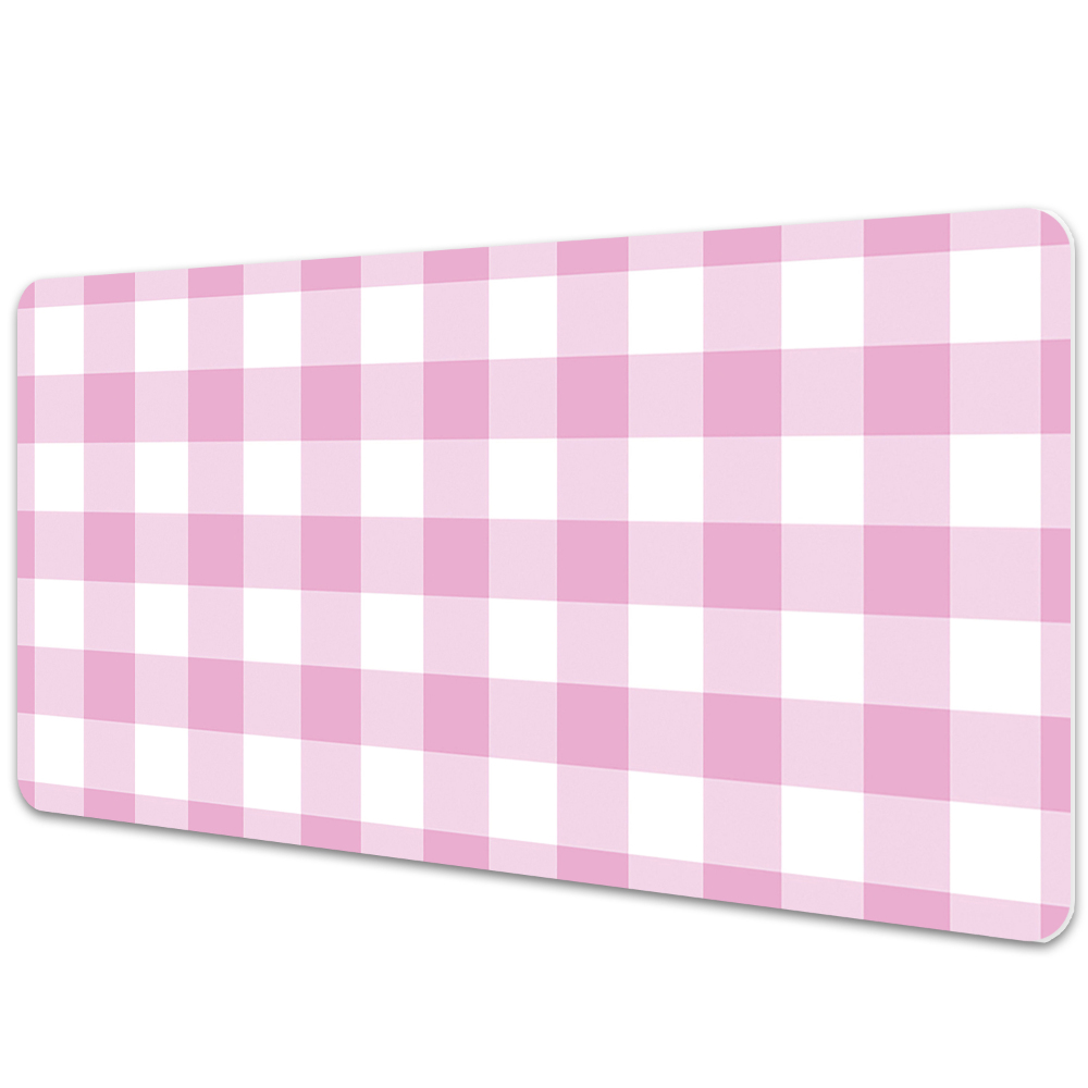 Podkładka na biurko z nadrukiem Różowa geometryczna kratka
