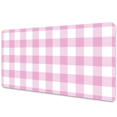 Podkładka na biurko z nadrukiem Różowa geometryczna kratka