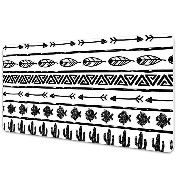 Podkładka na całe biurko Czarno-biały geometryczny wzór boho