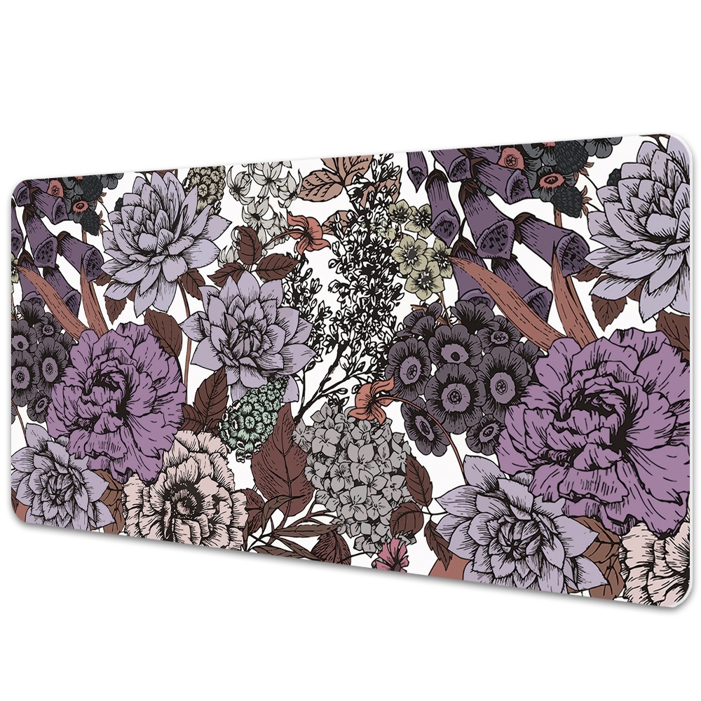 Podkładka na całe biurko Pięknie kolorowane kwiaty