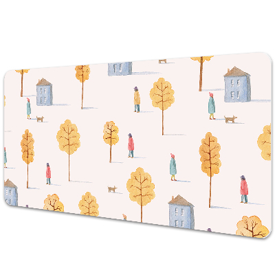 Duża mata na biurko Architektura wśród drzew