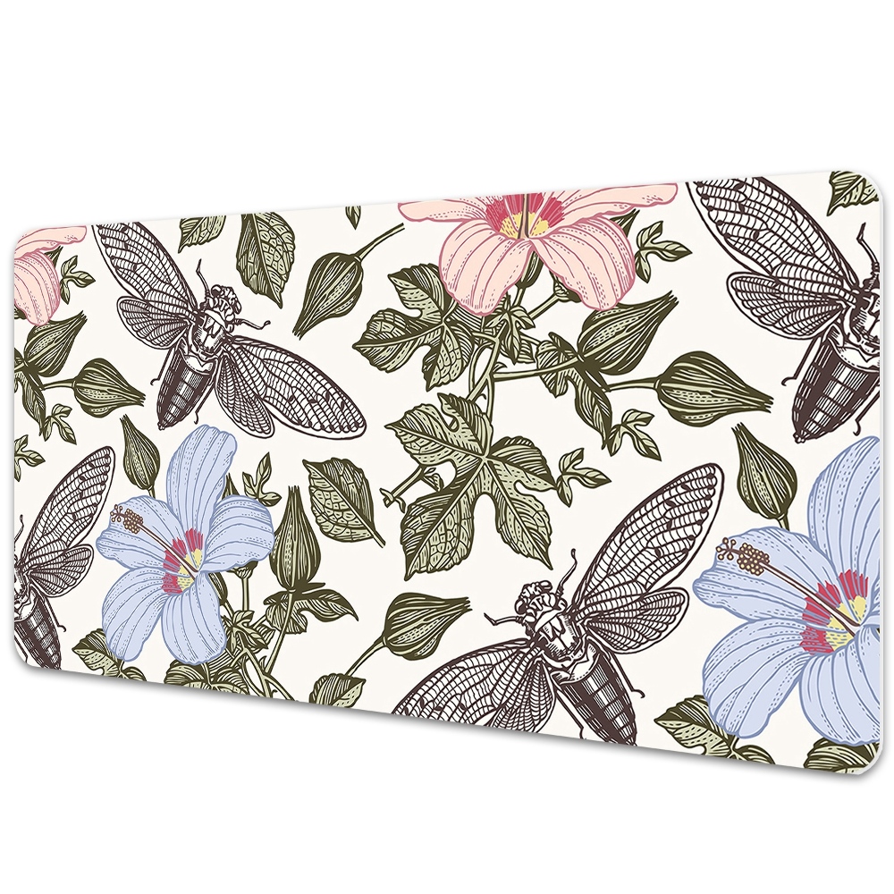 Duża mata na biurko Motyle na łące
