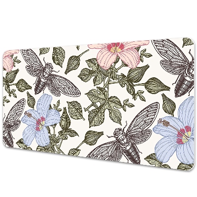 Duża mata na biurko Motyle na łące