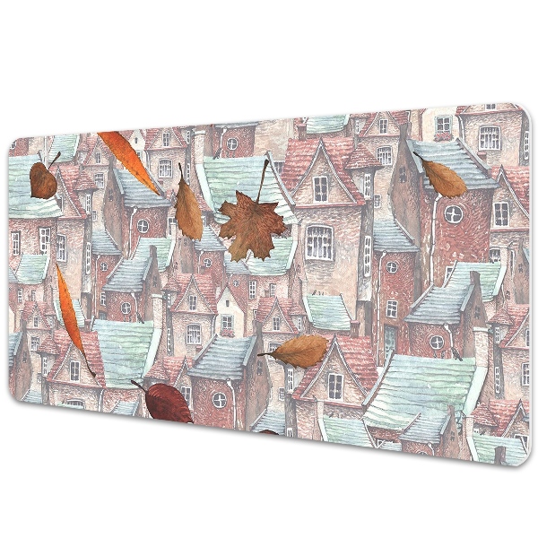 Mata na biurko dla dzieci Miasto jesienią