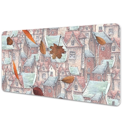 Mata na biurko dla dzieci Miasto jesienią