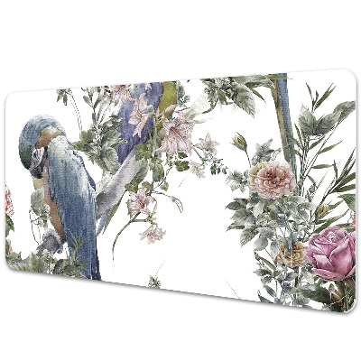 Duża mata na biurko Barwne papugi