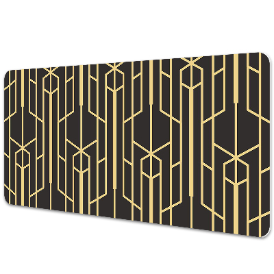 Duża mata na biurko Żółte geometryczne linie