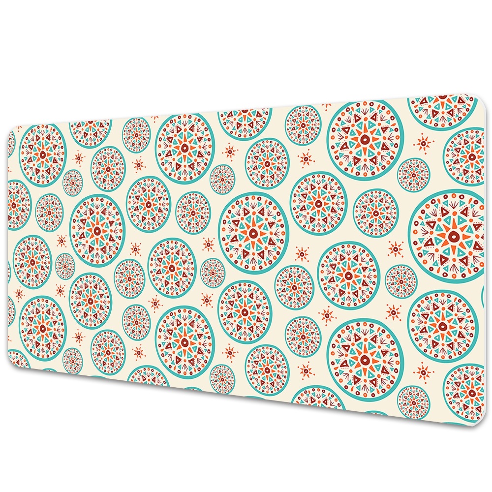 Duża mata na biurko Indyjski wzór geometryczny
