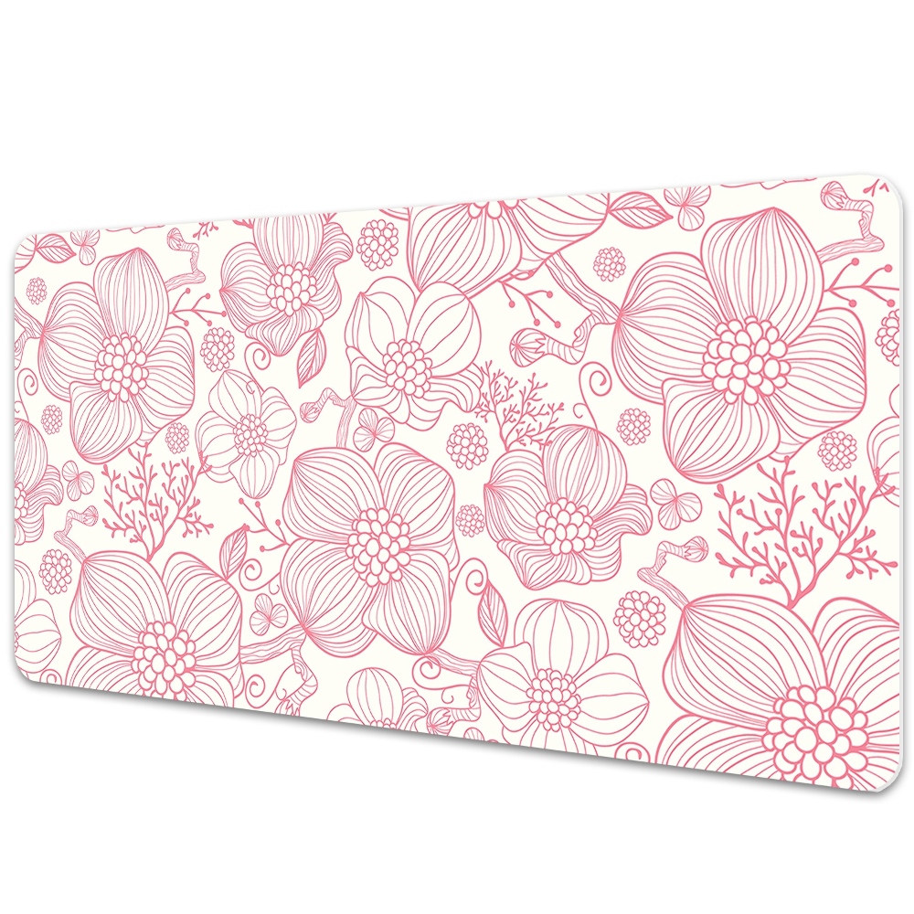 Duża mata na biurko Kontury kwiatów