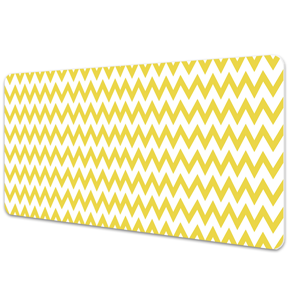 Duża mata na biurko Geometryczne żółte zygzaki