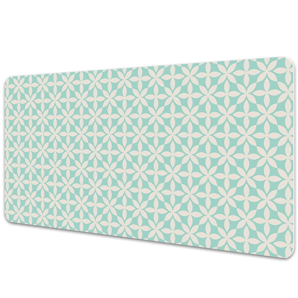 Duża mata na biurko Biało niebieski wzór vintage