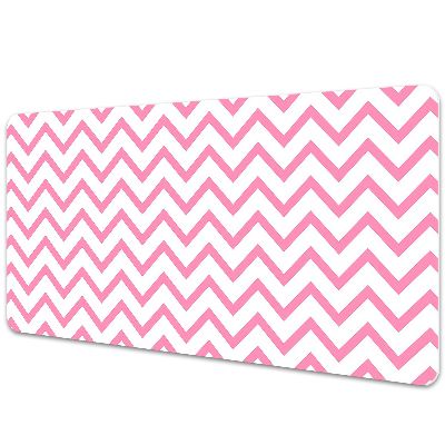 Duża mata na biurko Różowe geometryczne zygzaki