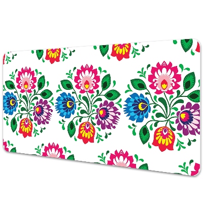 Duża mata na biurko Folkowe kwiaty