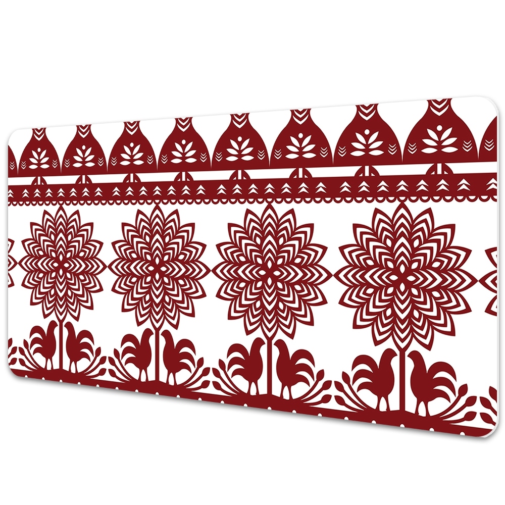 Duża mata na biurko Kurpiowe wycinanki vintage