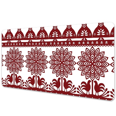 Duża mata na biurko Kurpiowe wycinanki vintage