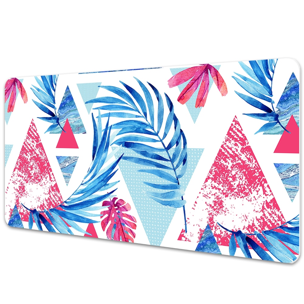 Podkładka na biurko Liście i geometryczne trójkąty