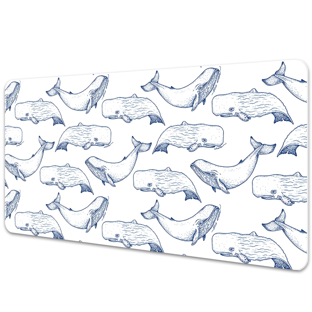Podkładka na biurko Rysowane wieloryby