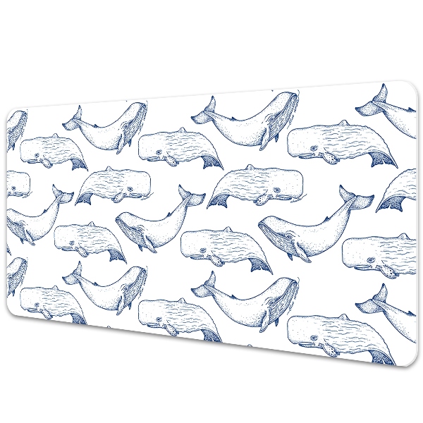 Podkładka na biurko Rysowane wieloryby