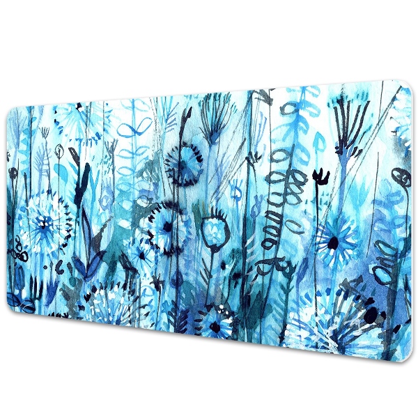 Mata ochronna na biurko Łąka na niebiesko