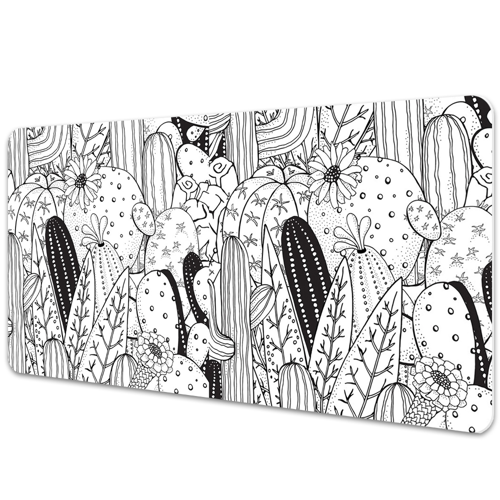 Mata ochronna na biurko Kaktusy w stylu komiksowym