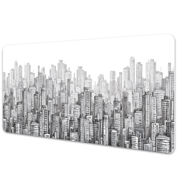 Mata ochronna na biurko Miasto czarno-białe