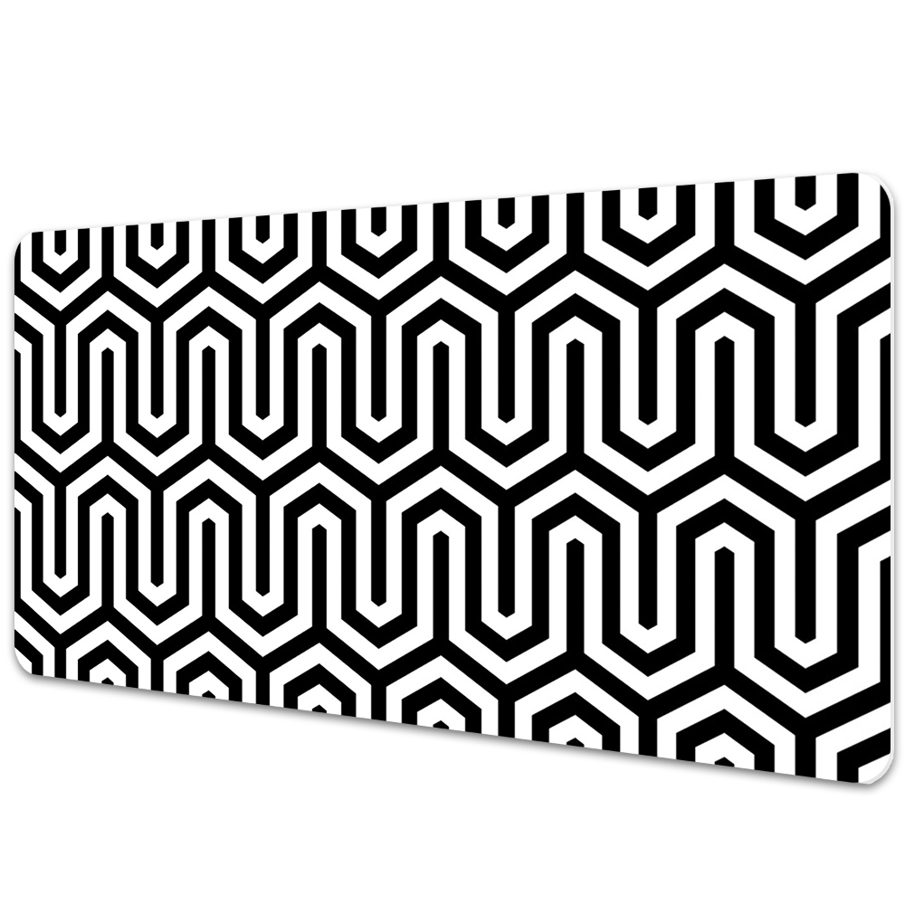 Mata ochronna na biurko Czarno-biała geometria