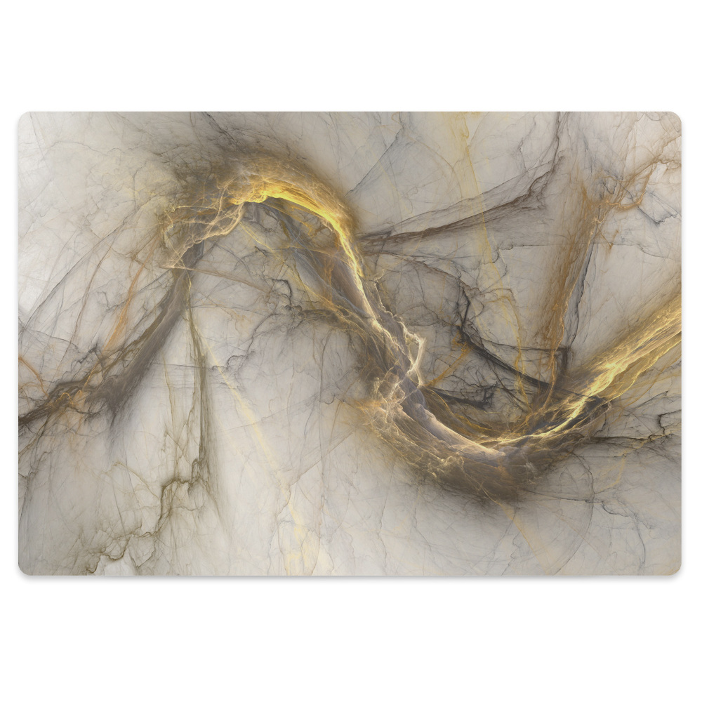 Mata ochronna pod krzesło Marmur w złocie