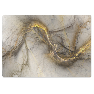 Mata ochronna pod krzesło Marmur w złocie