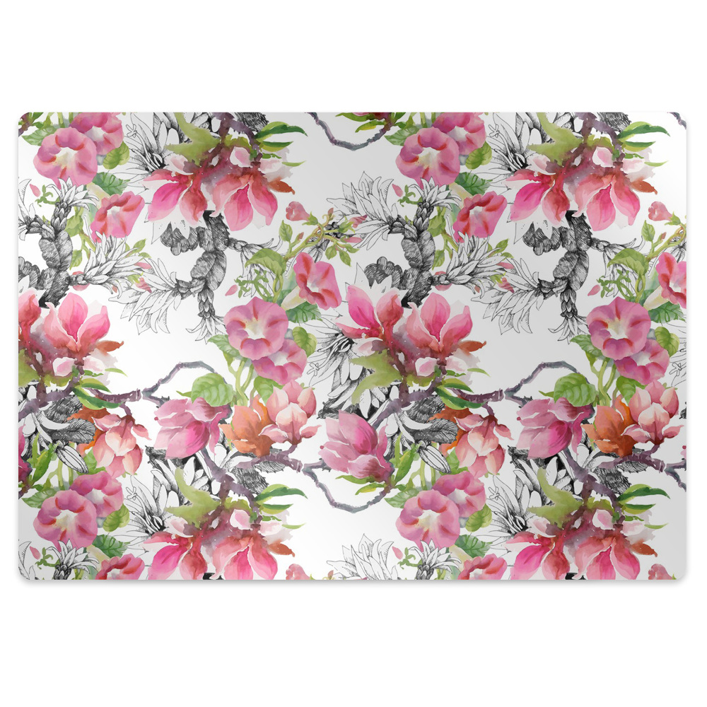 Dywanik pod krzesło obrotowe Kwiatki malowane