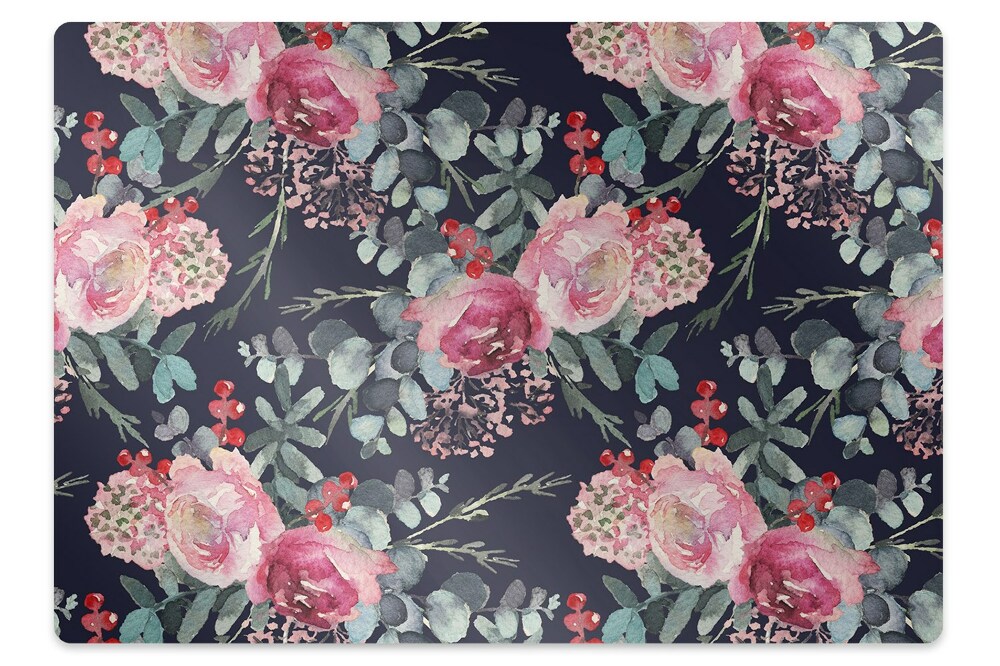 Mata pod krzesło Kwiatki i listki