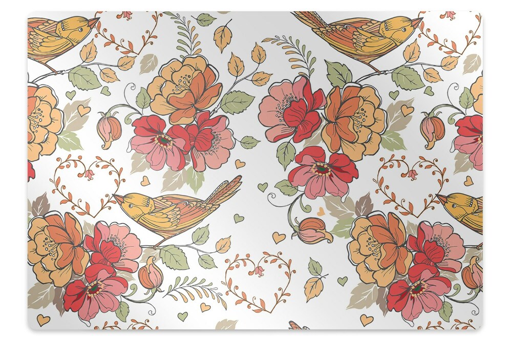 Mata pod krzesło biurowe Motyw ptaki