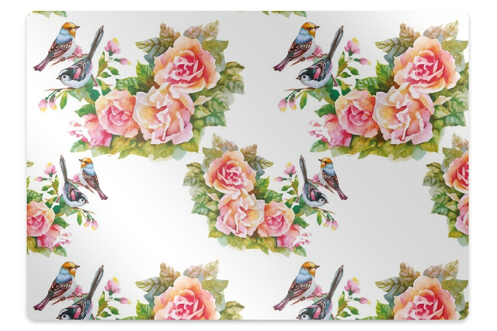 Ochraniacz podłogi pod krzesło ptasi motyw w lesie