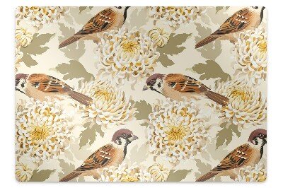 Mata pod fotel biurowy Złoty ptasi motyw