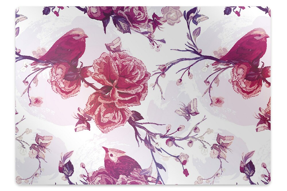 Podkładka pod fotel Fioletowy ptasi motyw