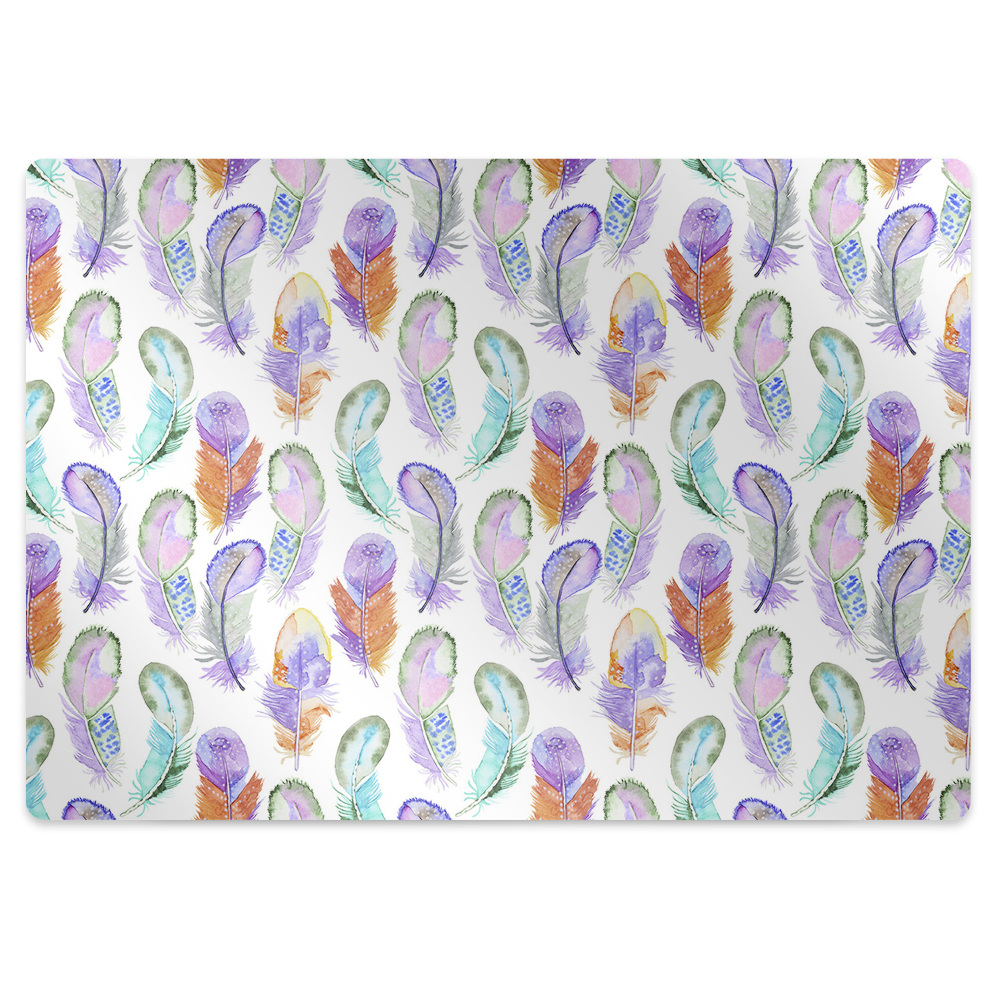 Mata ochronna pod krzesło Barwne ptasie pióra