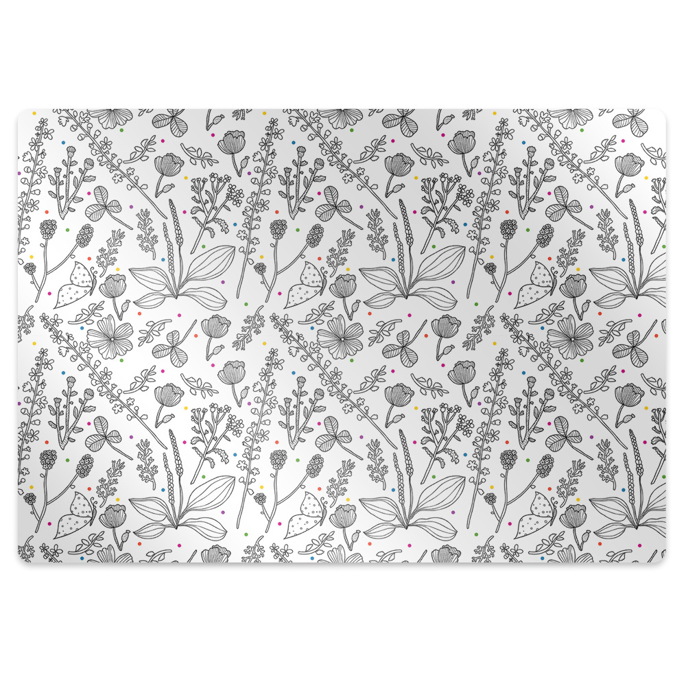 Mata pod krzesło Kwiatki i kropki