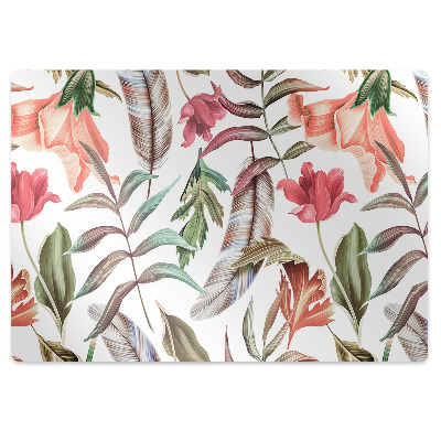 Mata pod fotel biurowy Rośliny i listki