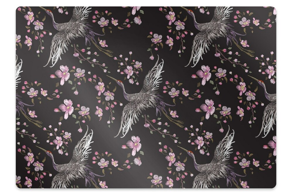 Mata pod krzesło Czaple i kwiatki