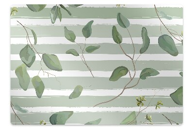 Mata ochronna pod krzesło Listki na pasiastym tle