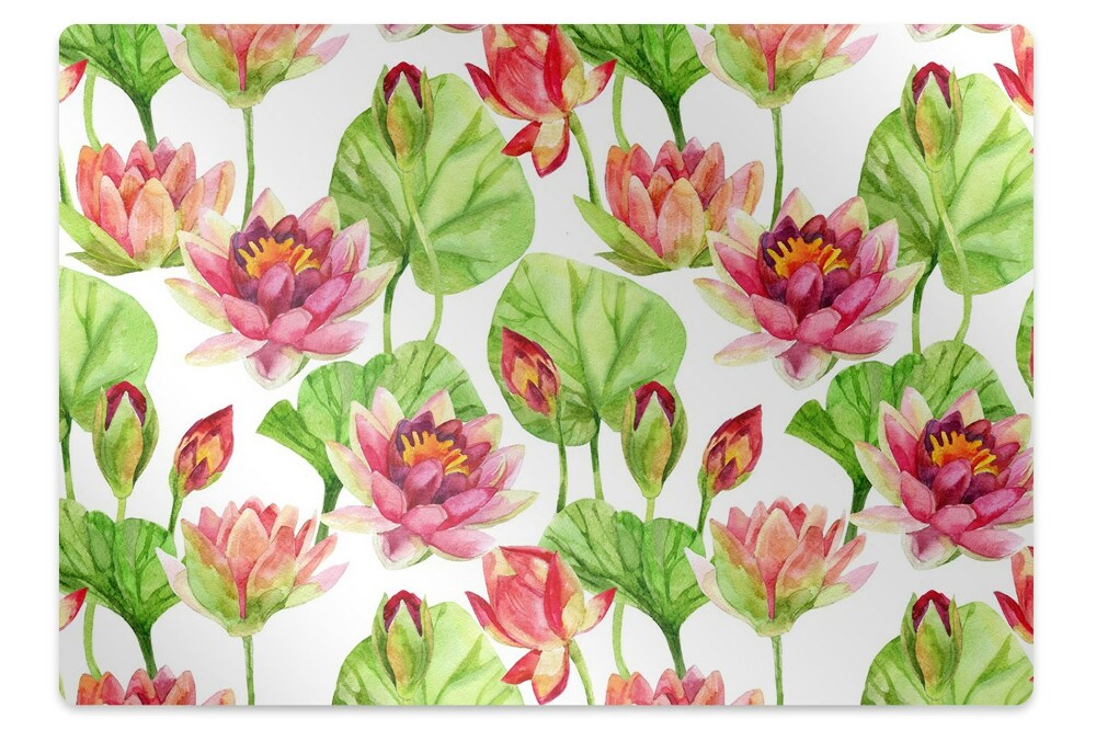 Mata ochronna pod krzesło Listki kwiatów lotosu