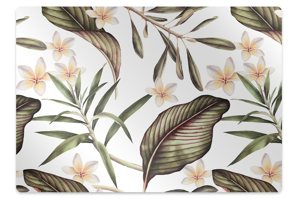 Mata pod biurko Listki i kwiatki